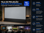 Tela de Projeção Elétrica Floor Rising Premium™ | 100” a 120” Retrátil, Motorizada e Portátil