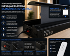 Tela de Projeção Elétrica Floor Rising Premium™ | 100” a 120” Retrátil, Motorizada e Portátil