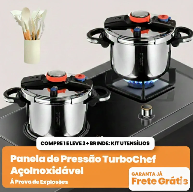 [COMPRE 1 LEVE 2] - KIT Panelas de Pressão Aço Inoxidável - Á Prova de Explosões