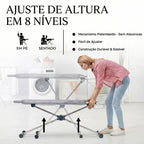 Tábua de Passar Roupas 360° – Giratória, Face Dupla e 8 Níveis de Altura