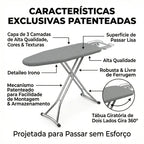 Tábua de Passar Roupas 360° – Giratória, Face Dupla e 8 Níveis de Altura