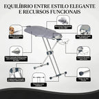Tábua de Passar Roupas 360° – Giratória, Face Dupla e 8 Níveis de Altura