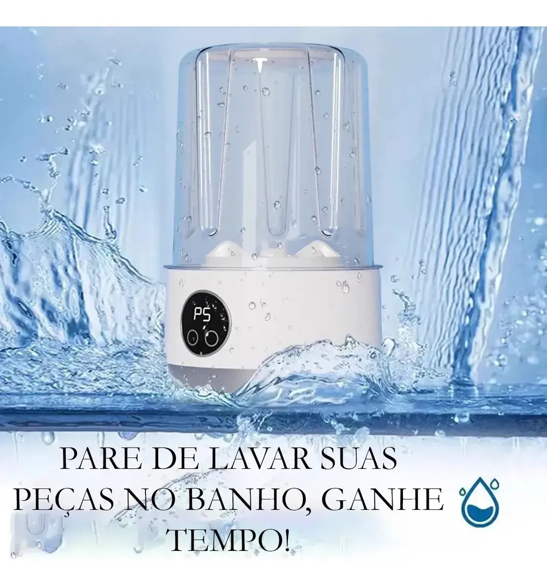 Mini Lava Roupas com Carregamento Usb Portátil aprova de água