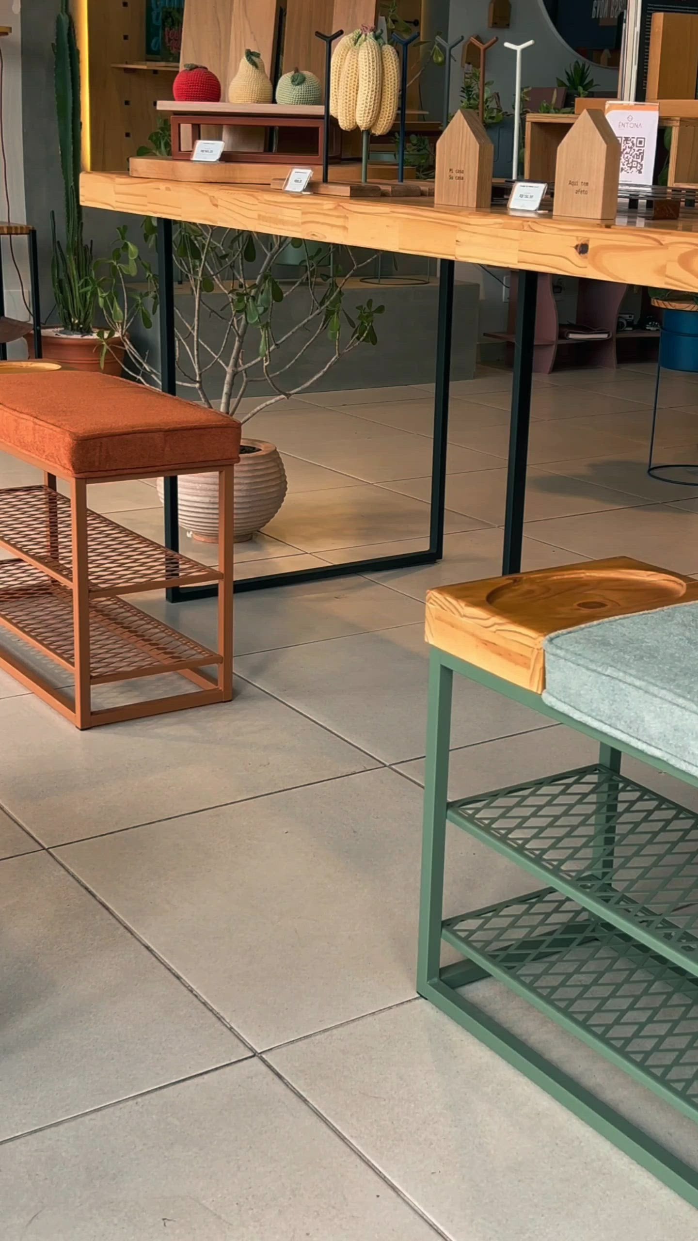 Sapateira Banco Sion Duo - Estofado Bouclé & Organizador